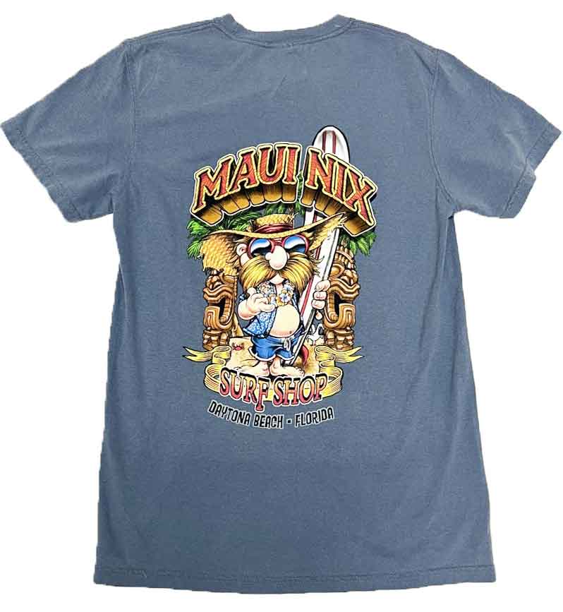 This is an image of Tees Tees Maui Nix Tiki Short Sleeve Tee