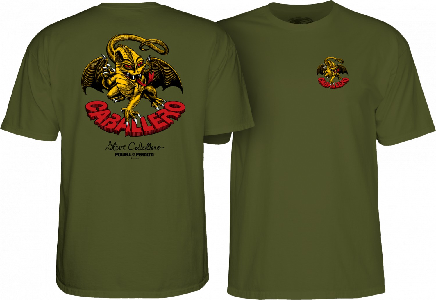 Tees and Tanks Powell Peralta Cab Dragon II T-shirt Military Green Image This is an image of Tees and Tanks Powell Peralta Cab Dragon II T-shirt Military Green