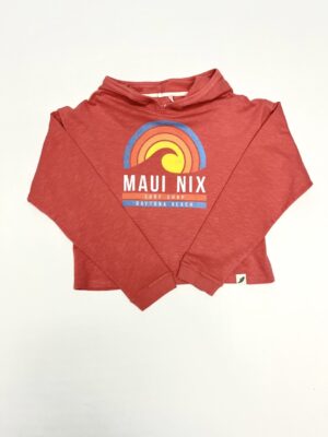 This is an image of Long Sleeves and Hoodies Long Sleeves and Hoodies Maui Nix Weathered Terry Crop Hoodie