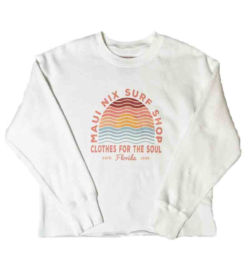 This is an image of Long Sleeves and Hoodies Mau Nix Reverse Fleece OS MIDI Sweatshirt