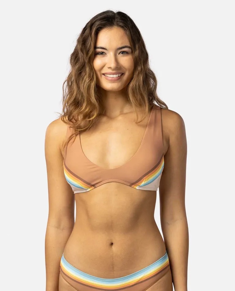 This is an image of Swimwear Women RIP CURL WOMEN’S Sunrise Stripe Trilette Bikini Top