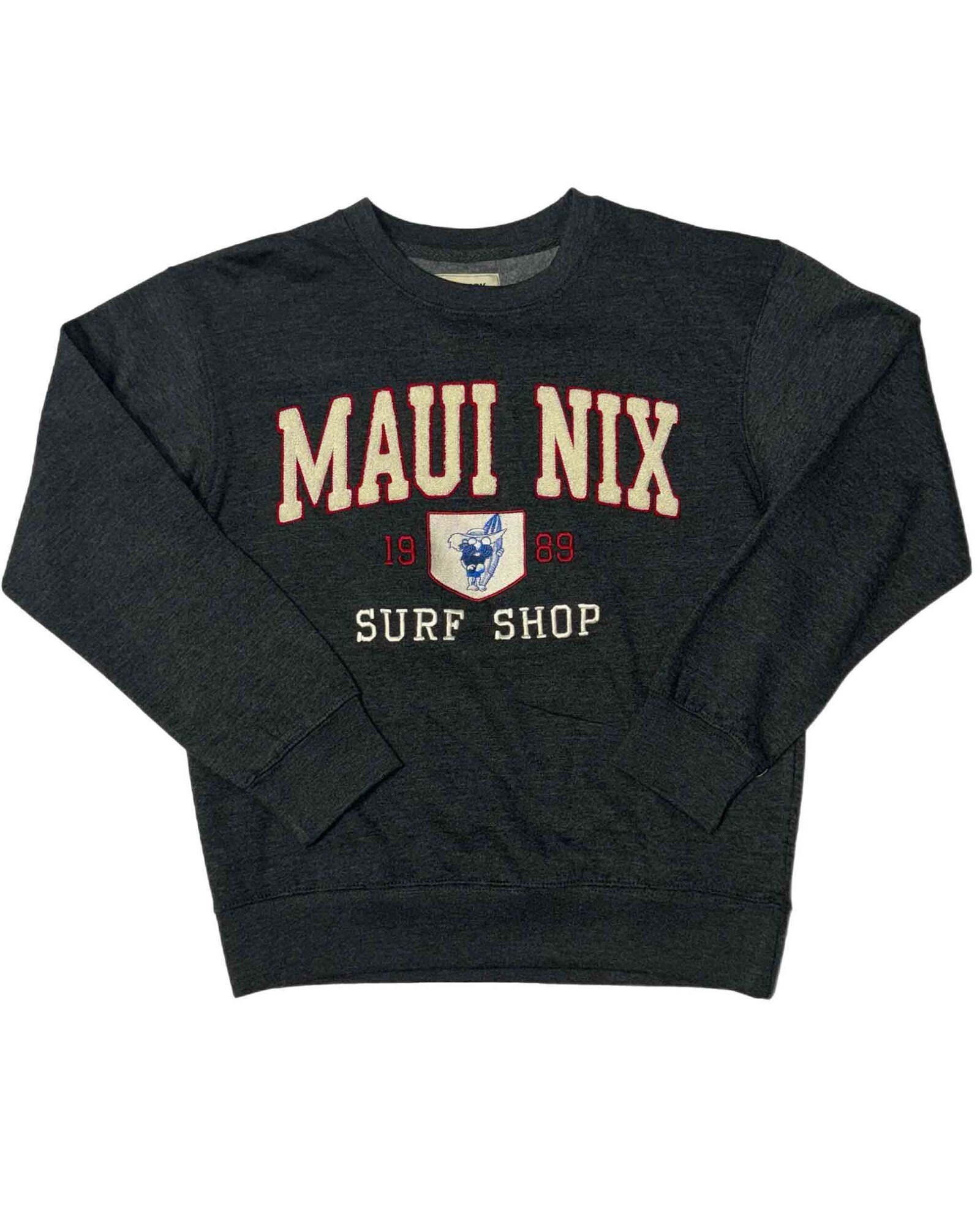 This is an image of Men Women Maui Nix Crew Sweat Maui Applique