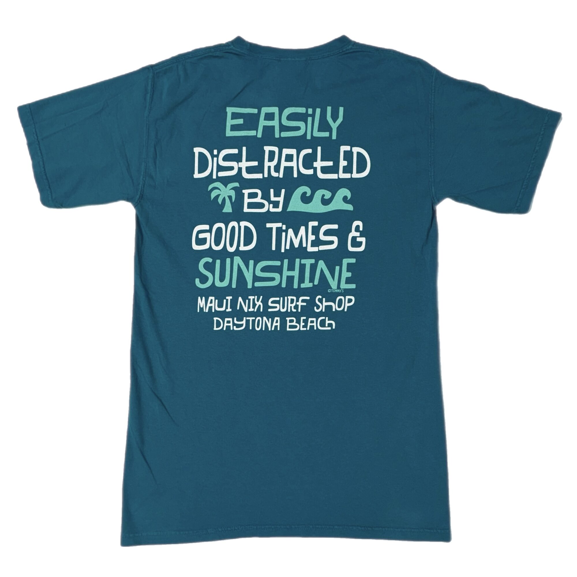 This is an image of Tees Maui Nix Easily Distracted Short Sleeve