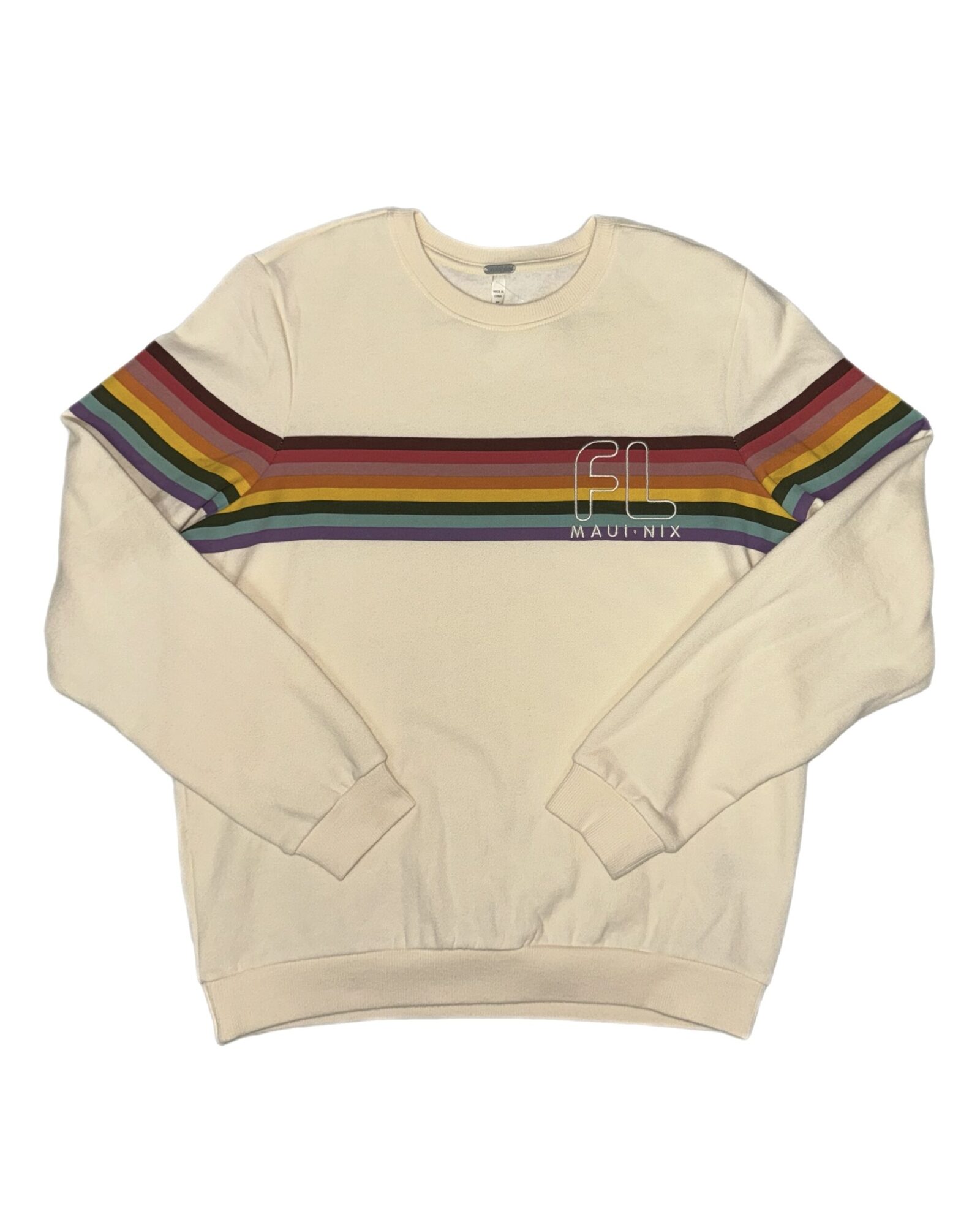 This is an image of Long Sleeves and Hoodies Maui Nix Chill Stripe Crew