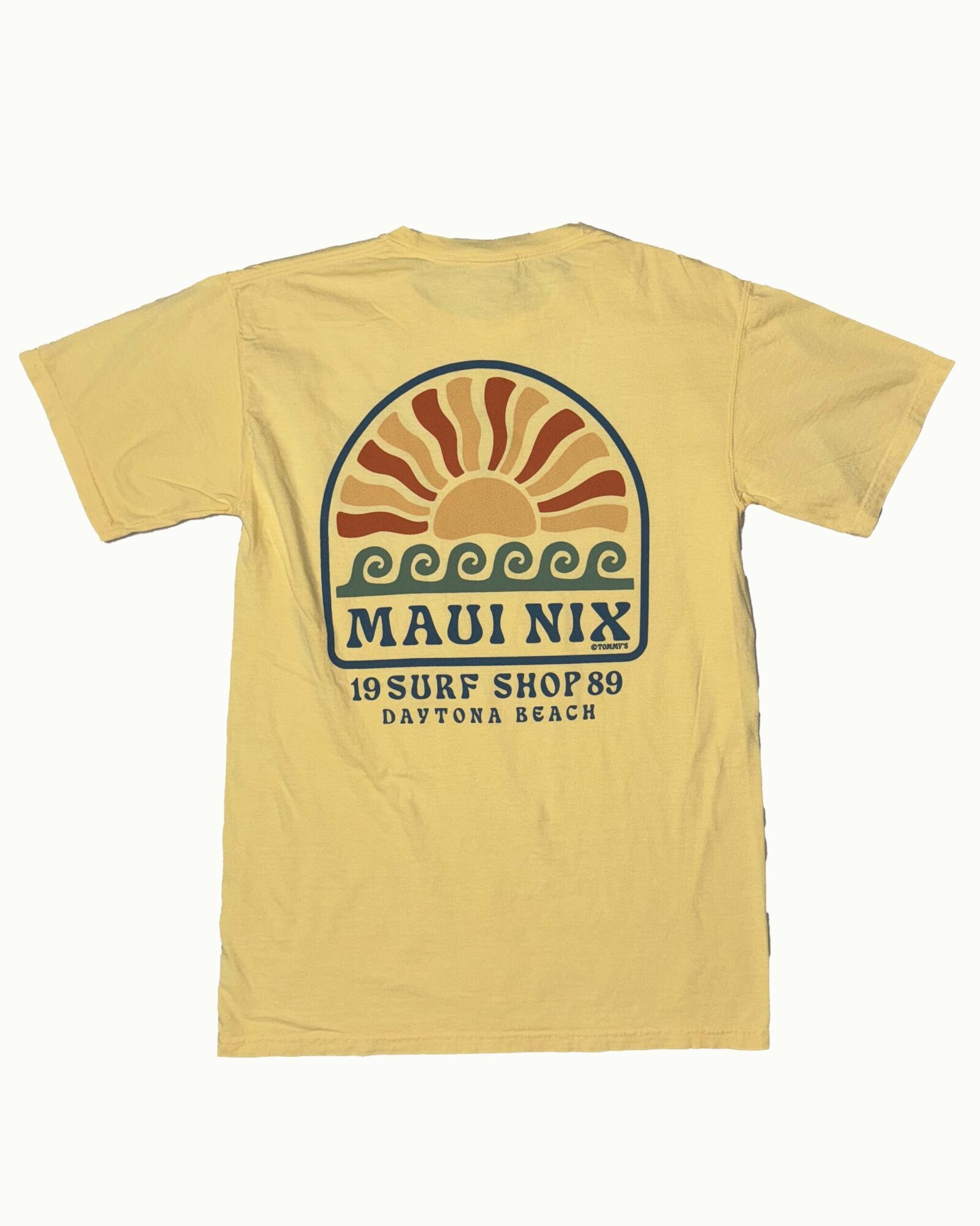 This is an image of Men Tees Tees Tees and Tanks Tees and Tops Women Maui Nix Sunburst Waves SS Tee