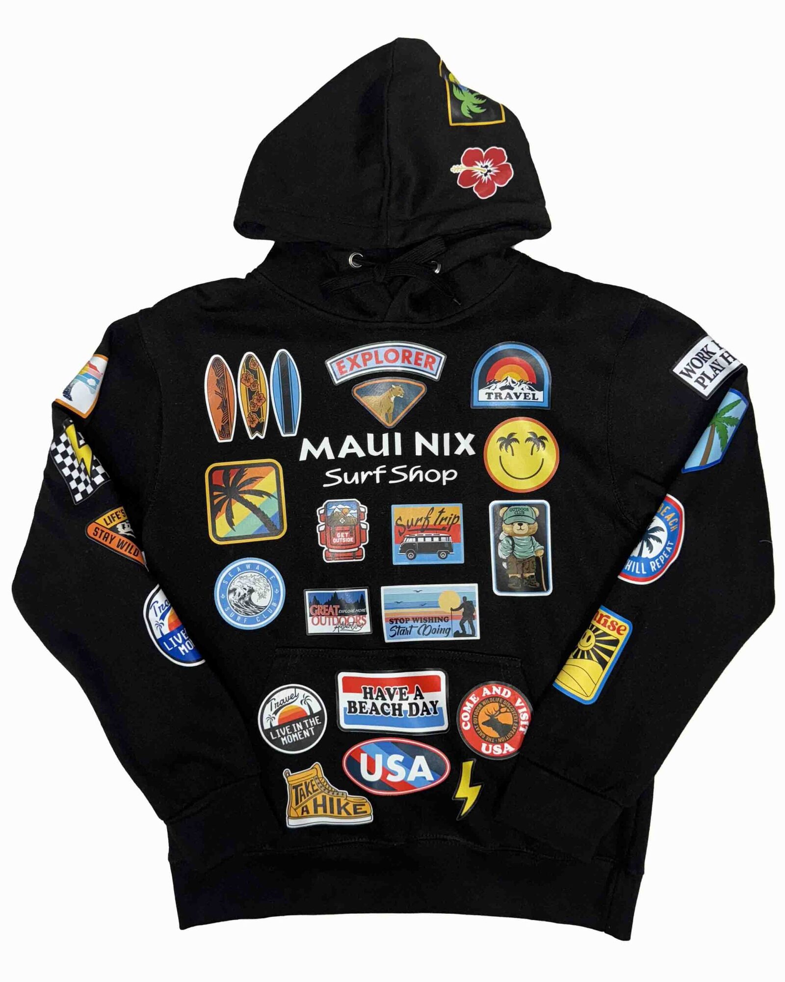 This is an image of Long Sleeves and Hoodies Maui Nix Destination Patch Hoodie